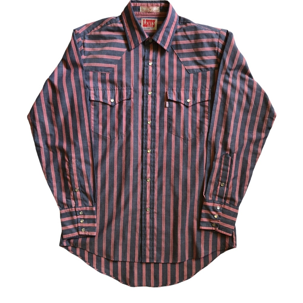 Vintage Levi’s Western Shirt Pearl Snap Stripe M - Picture 9 of 9